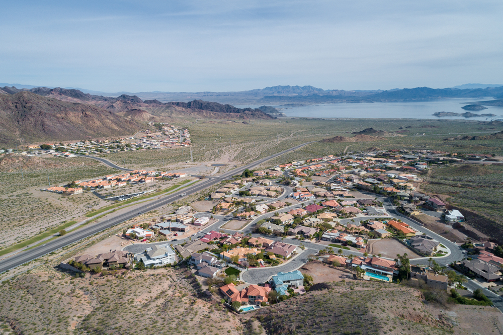 An aerial view of Boulder City in Nevada. Boulder City is one of only two cities in Nevada that prohibits gambling.