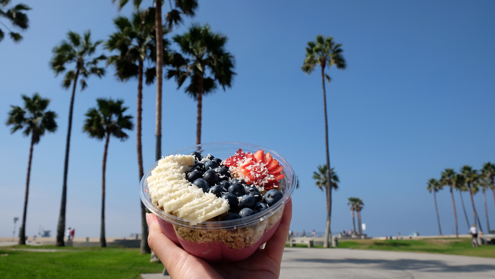 Delicious acai bowl on Venice beach