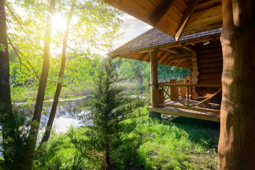 A cabin in nature.