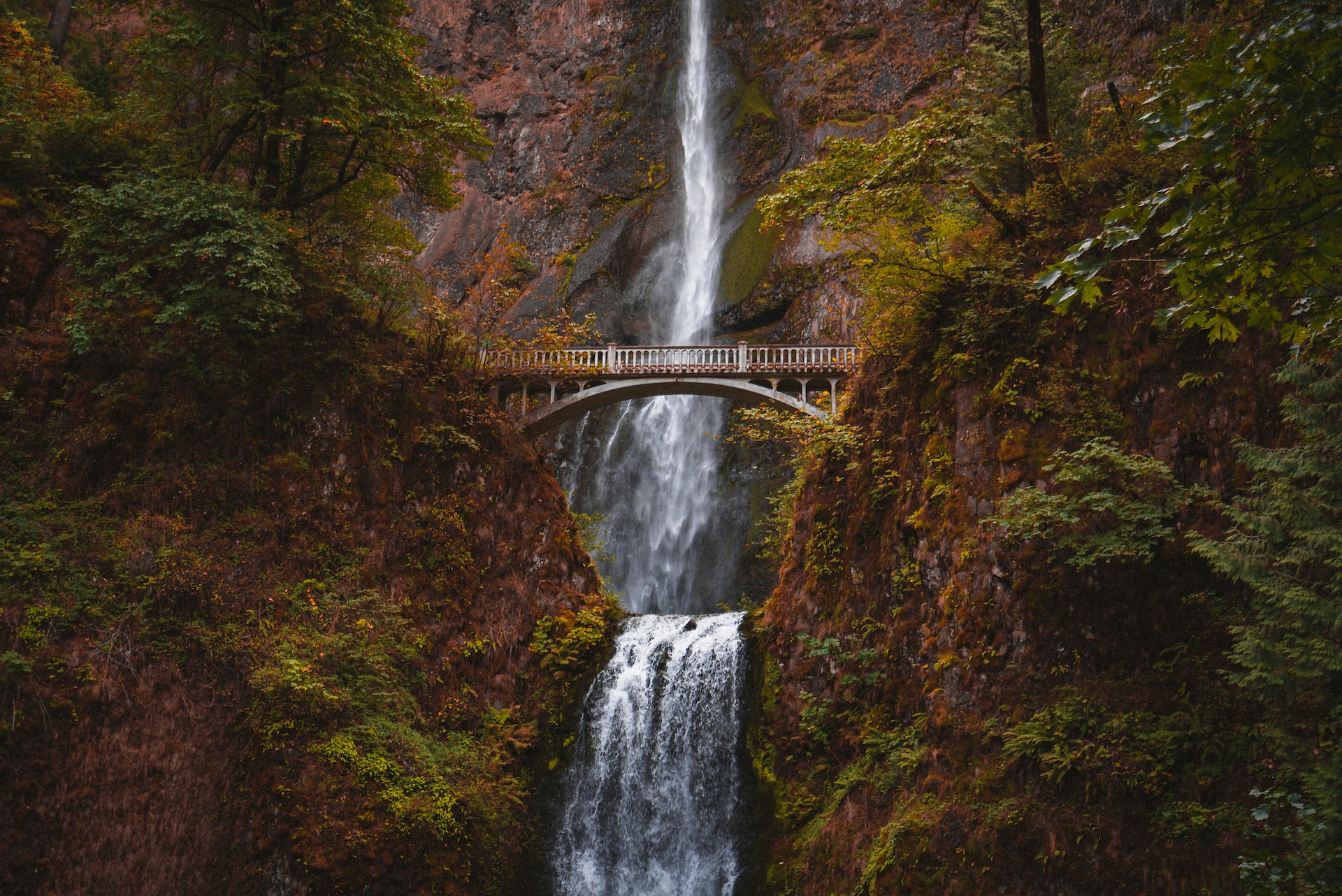 Multnomah Falls outside of Portland, Oregon.
