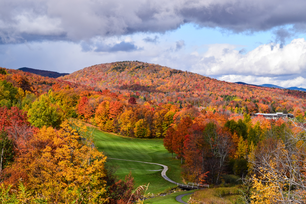 Fall foliage found along Mount Killington in Vermont.