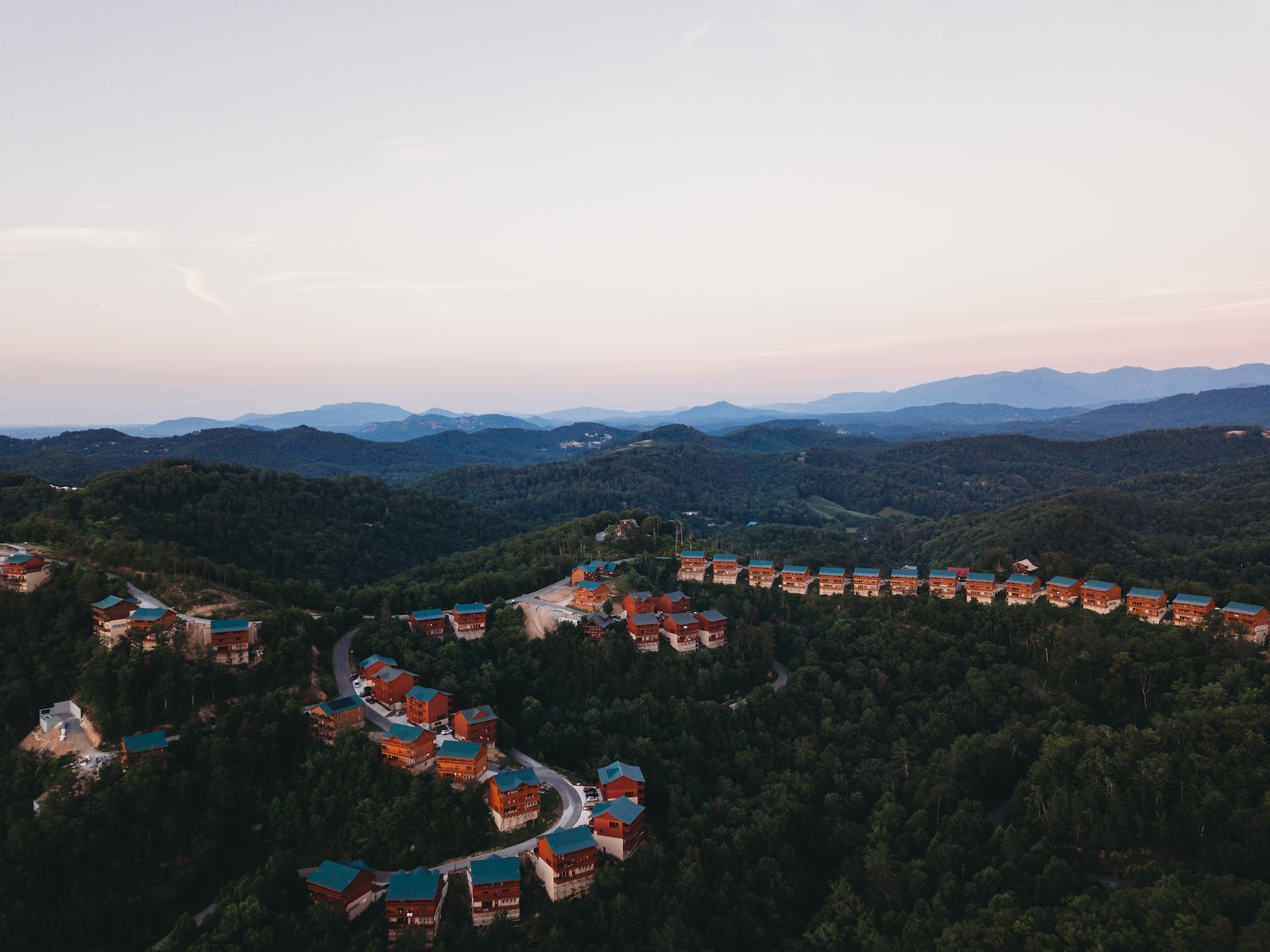 A series of mountain cabins in Pigeon Forge.