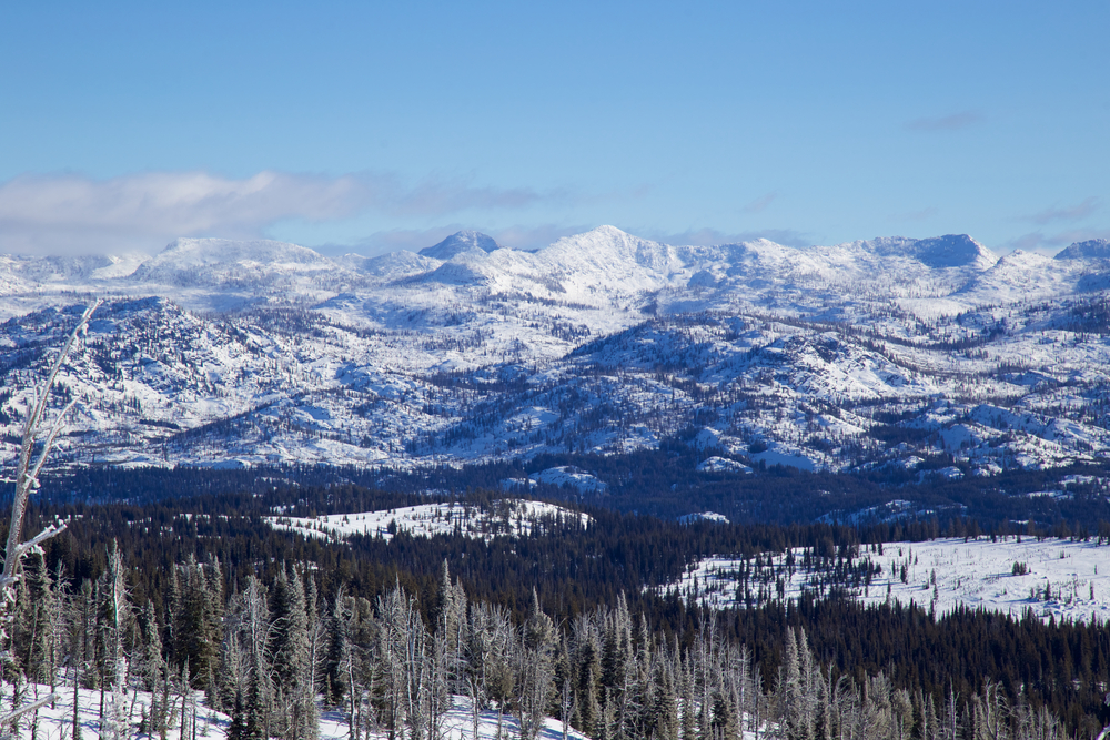 Snowcapped mountains in Idaho.