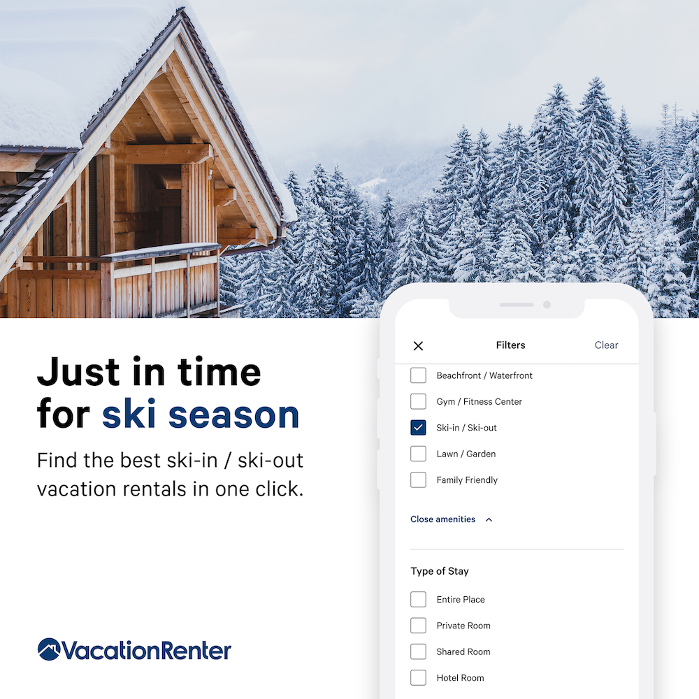An illustration of the ski-in, ski-out-filter on VacationRenter.