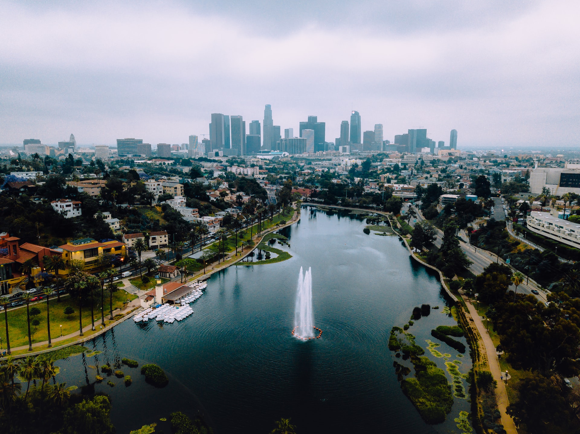 Downtown LA as seen from the Echo Park and Silver Lake area.