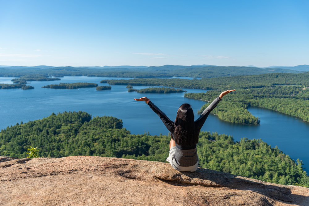 Amazing view of Squam lake from West Rattlesnake Mountain, NH.