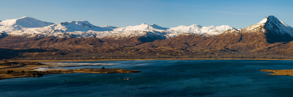 Panoramic view of the bay in Kodiak, Alaska