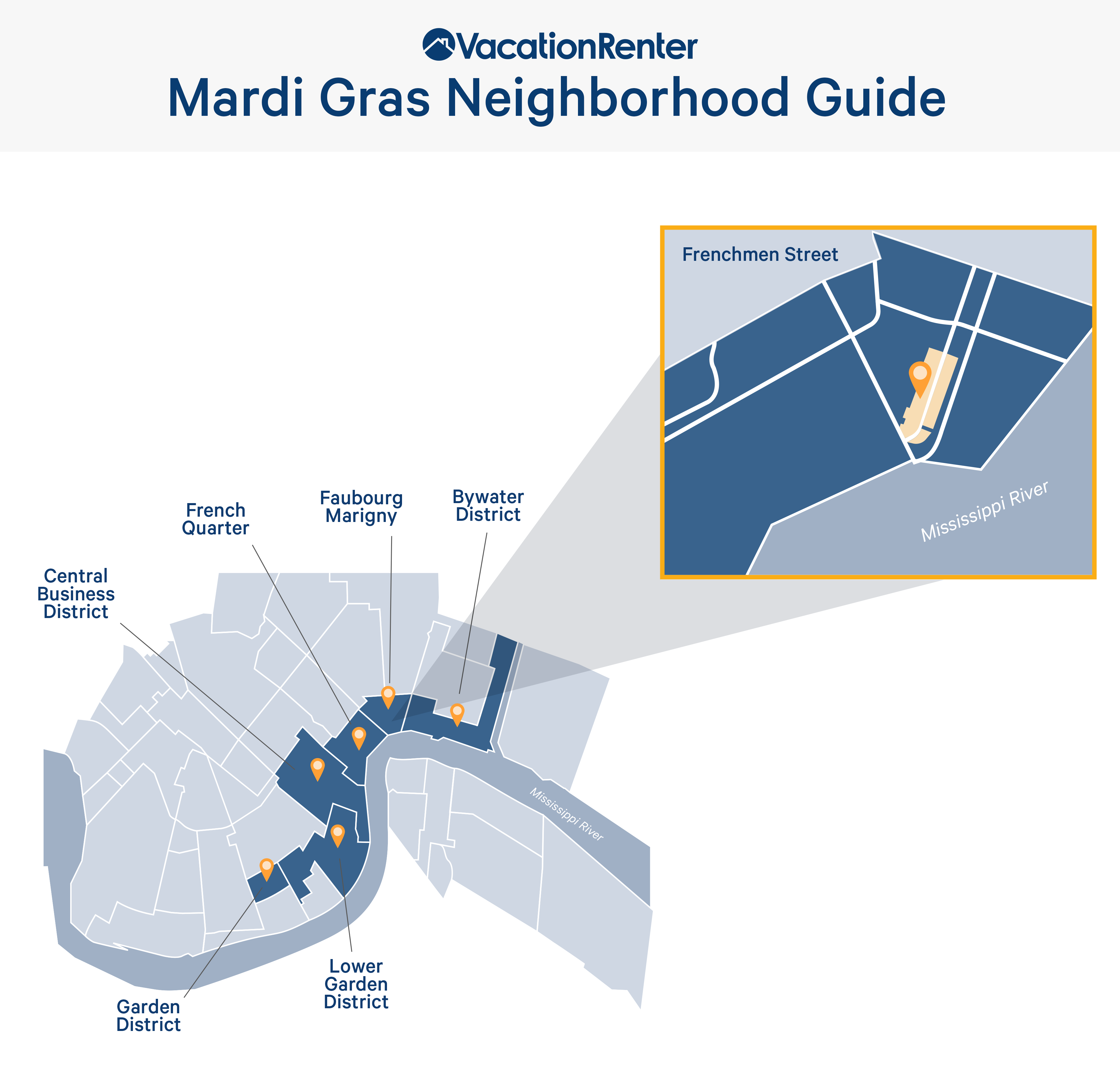Mardi Gras neighborhood guide in New Orleans