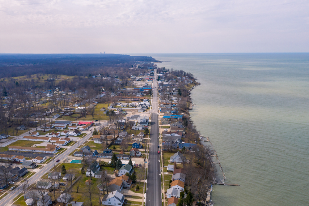 Aerial view of Geneva-on-the-Lake in Ohio