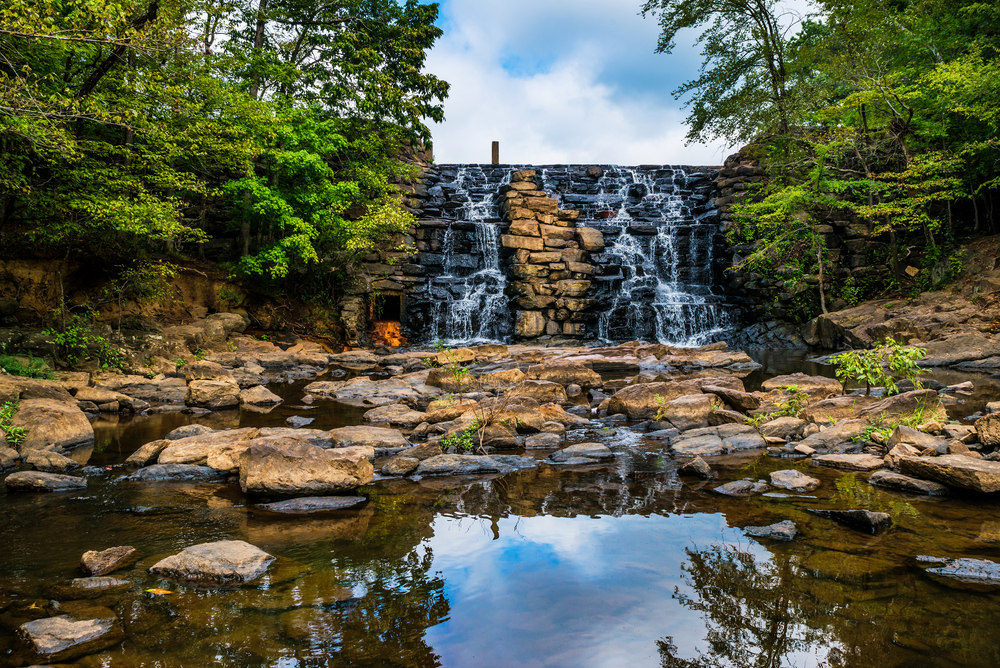 Waterfalls in a state park in Auburn, Alabama