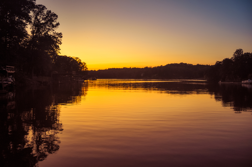 A sunset on Smith Mountain Lake.