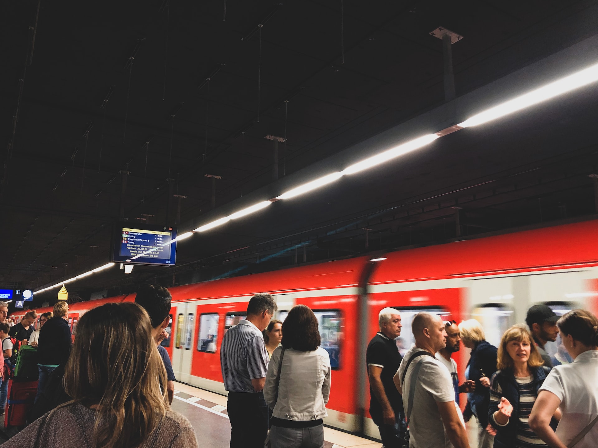 People waiting for the subway in Germany.