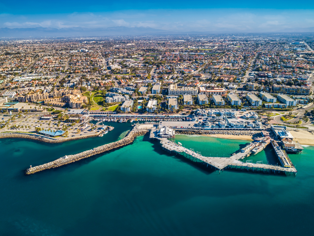 Redondo Beach, California, as seen from the Pacific Ocean.