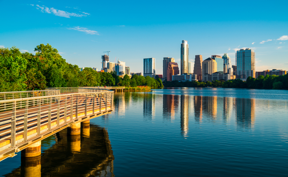 Austin, Texas during golden hour.