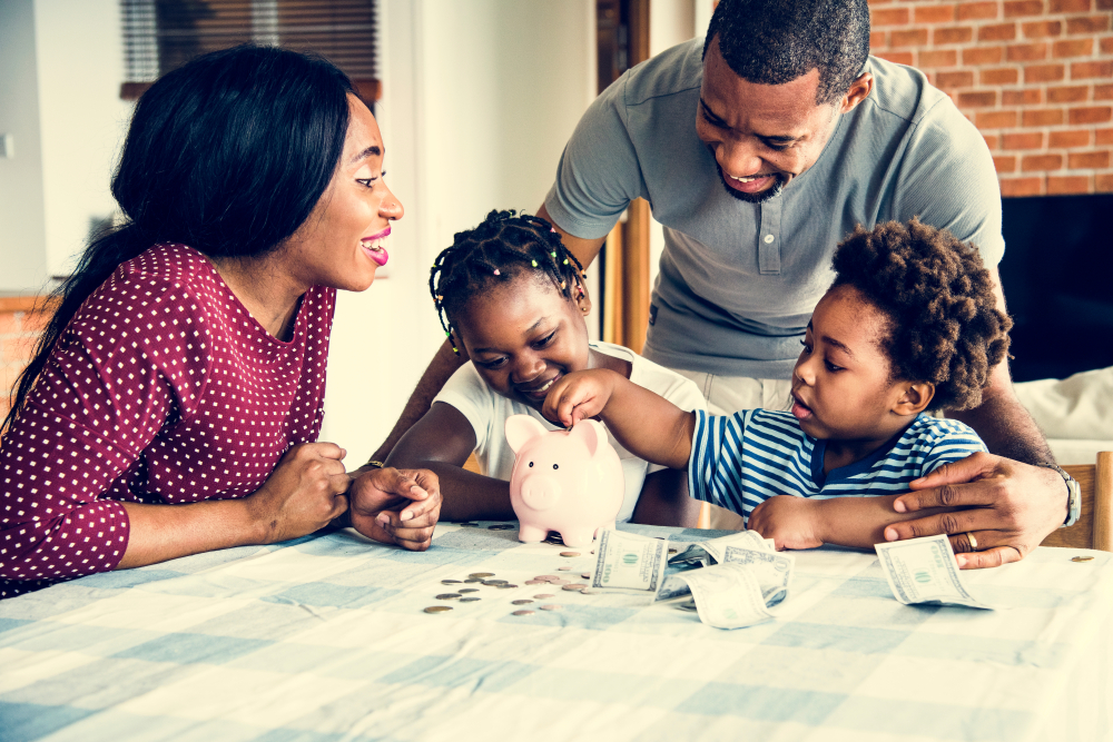 family-saving-money
