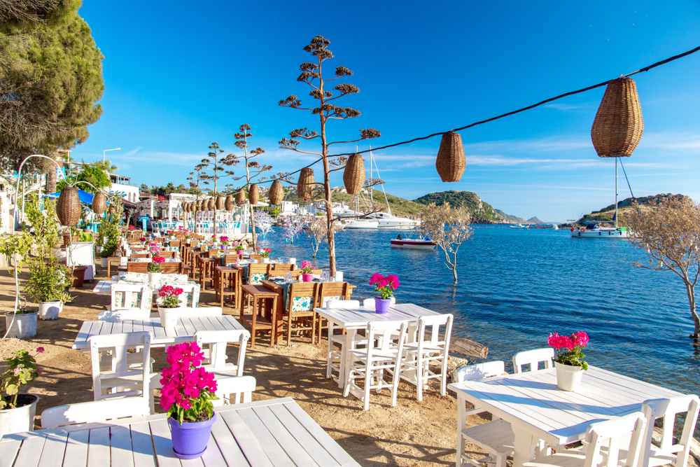 An outdoor restaurant in Turkey.