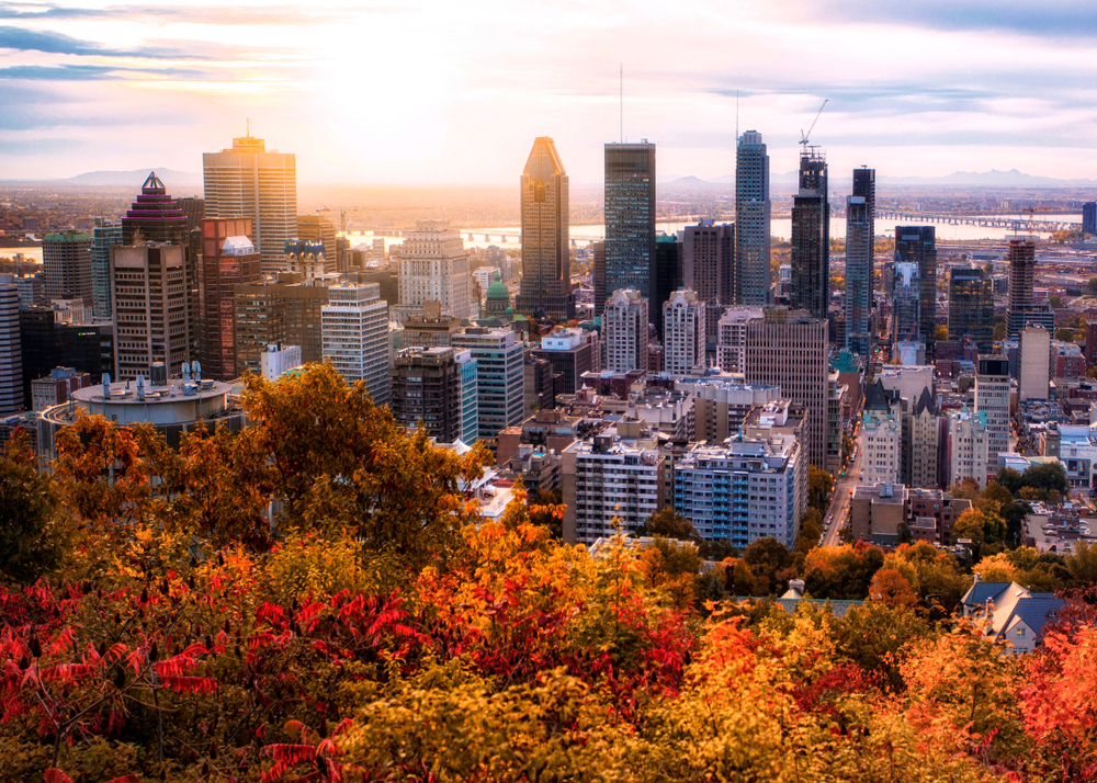 A Montreal sunrise in fall.