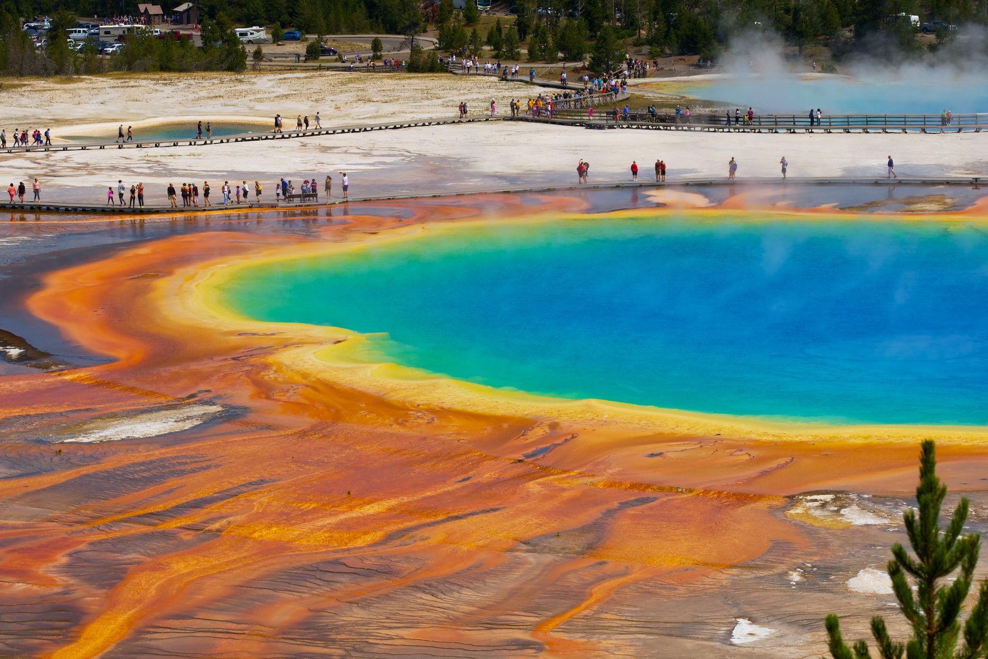 Grand Prismatic Spring at Yellowstone's Midway Geyser.