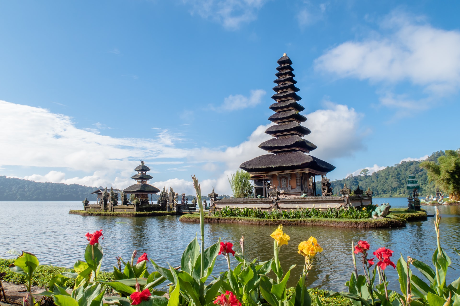 A large temple on the coast in Bali.