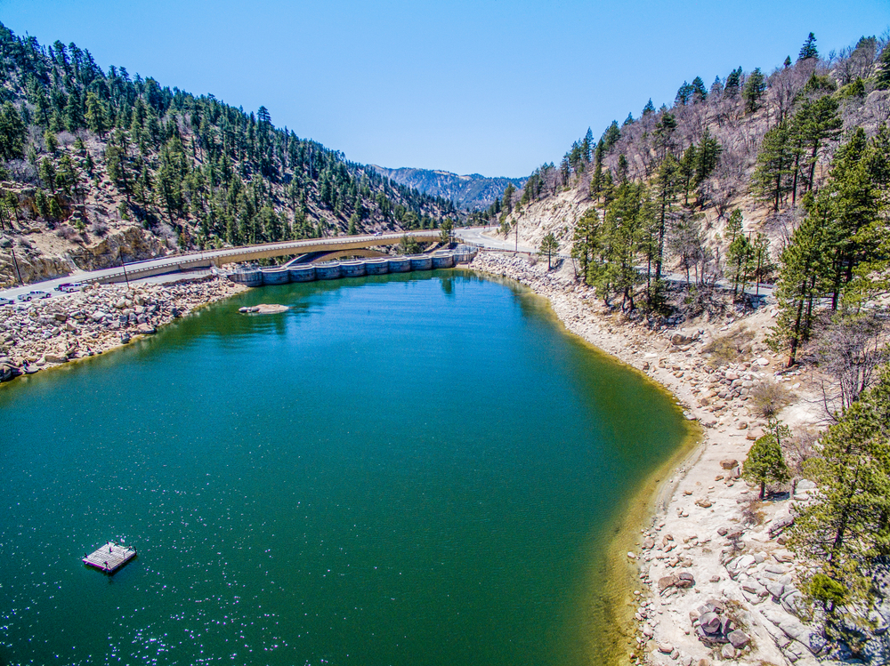 Drone photography of Big Bear Lake and surrounding area.