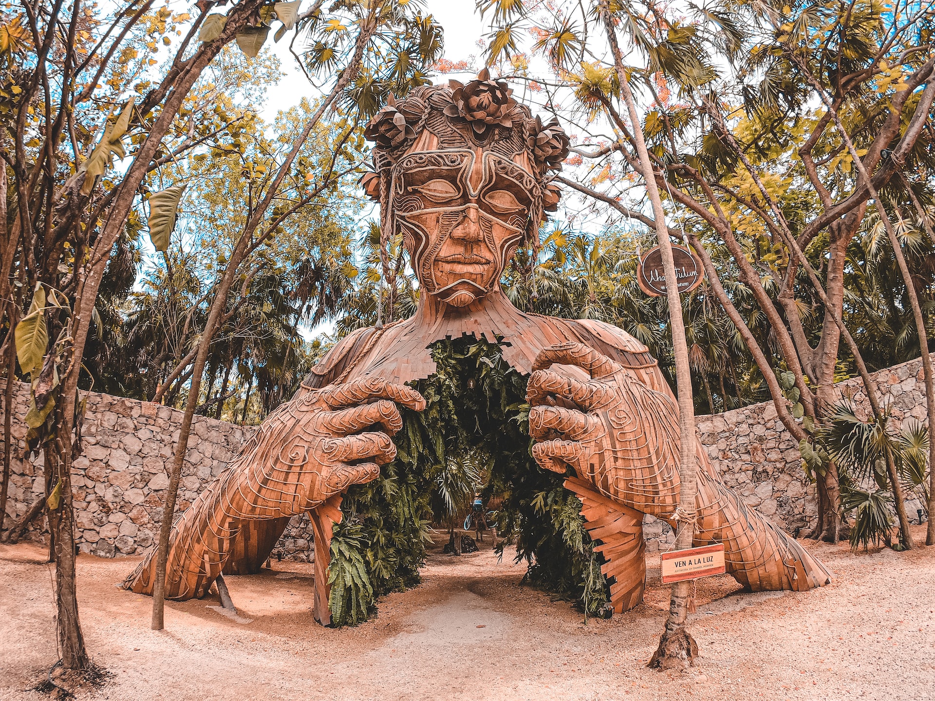 The "Coming into Light" statue in Tulum.