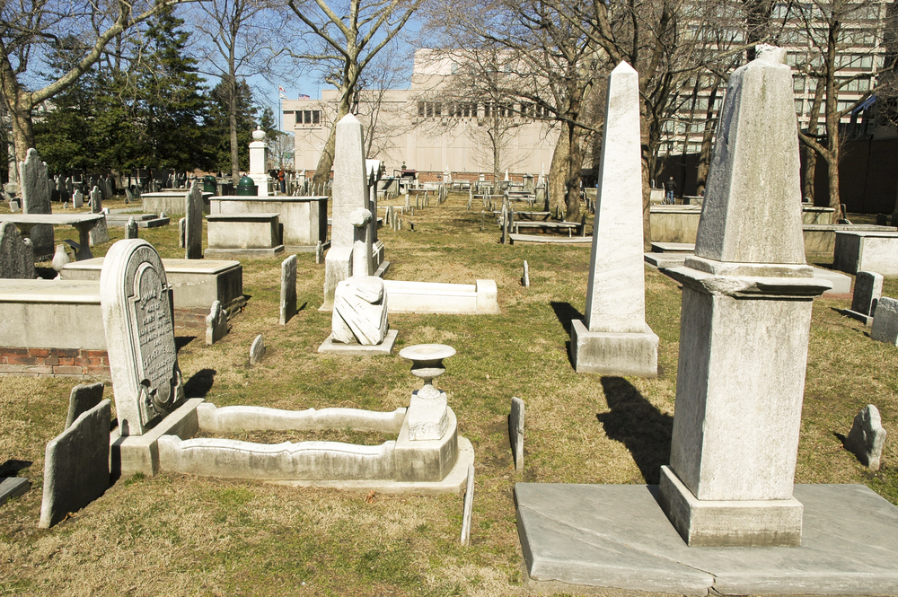 Graves in the Christ Church Burial Ground.