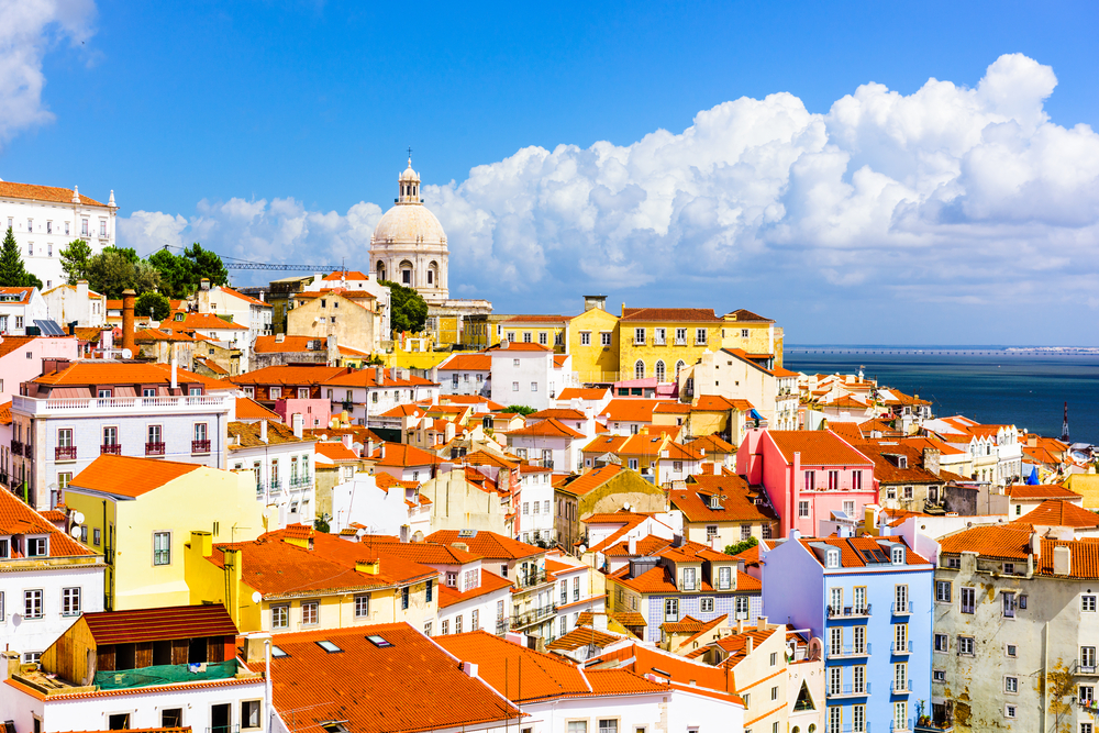 The iconic red-roofed homes found in Lisbon.