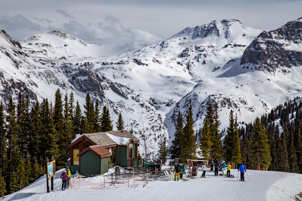 Downhill skiing in Telluride, Colorado.