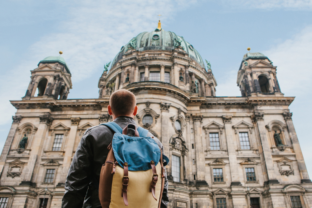 Tourist walking around Berlin.