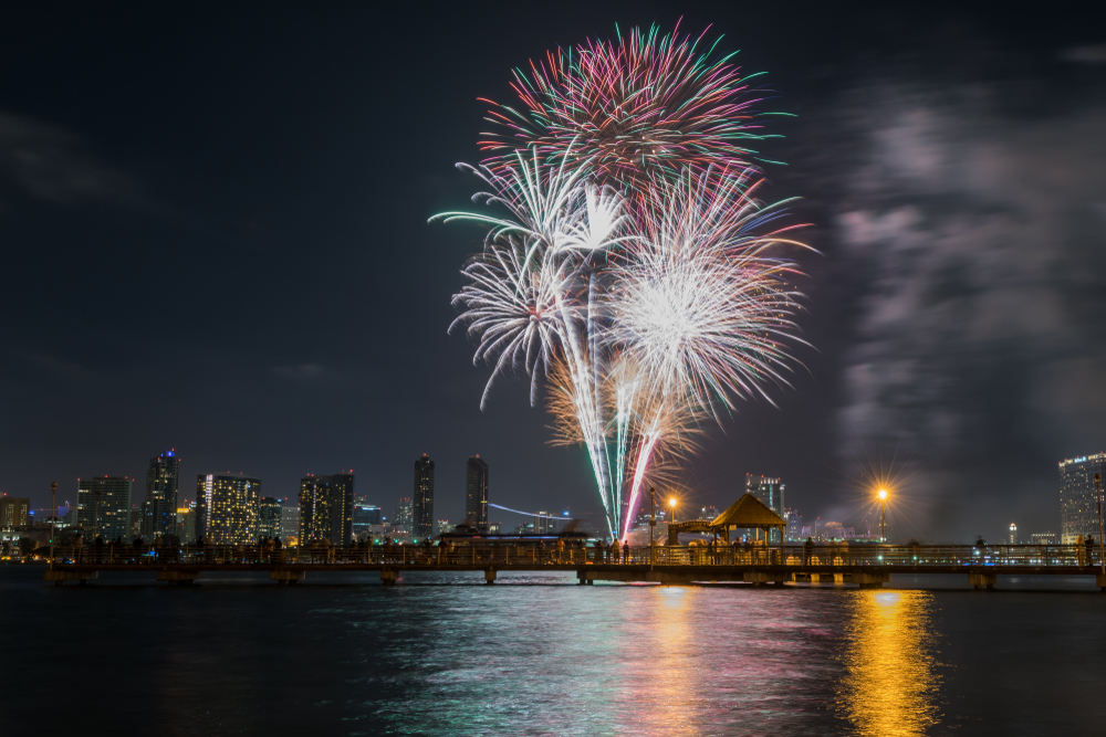 Fireworks above San Diego.