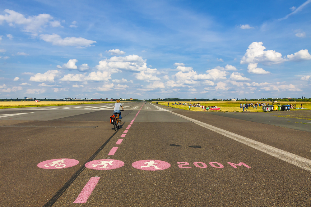 Berlin Tempelhof, former airport in Berlin city, Germany. Ceased operations in 2008 and now used as a recreational space known as Tempelhofer Feld.