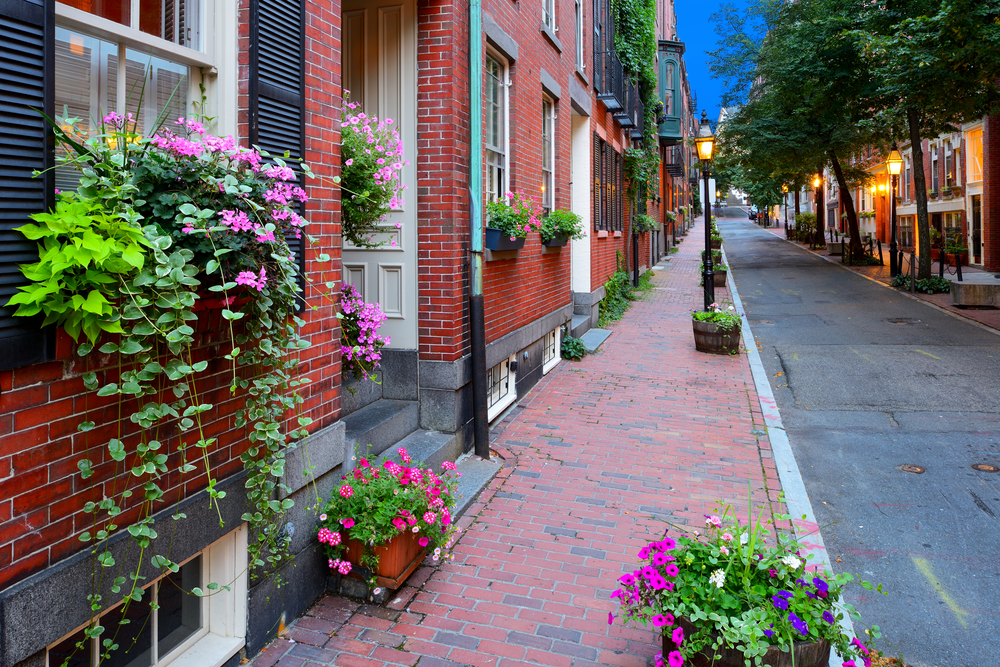 The red-brick Boston city streets.