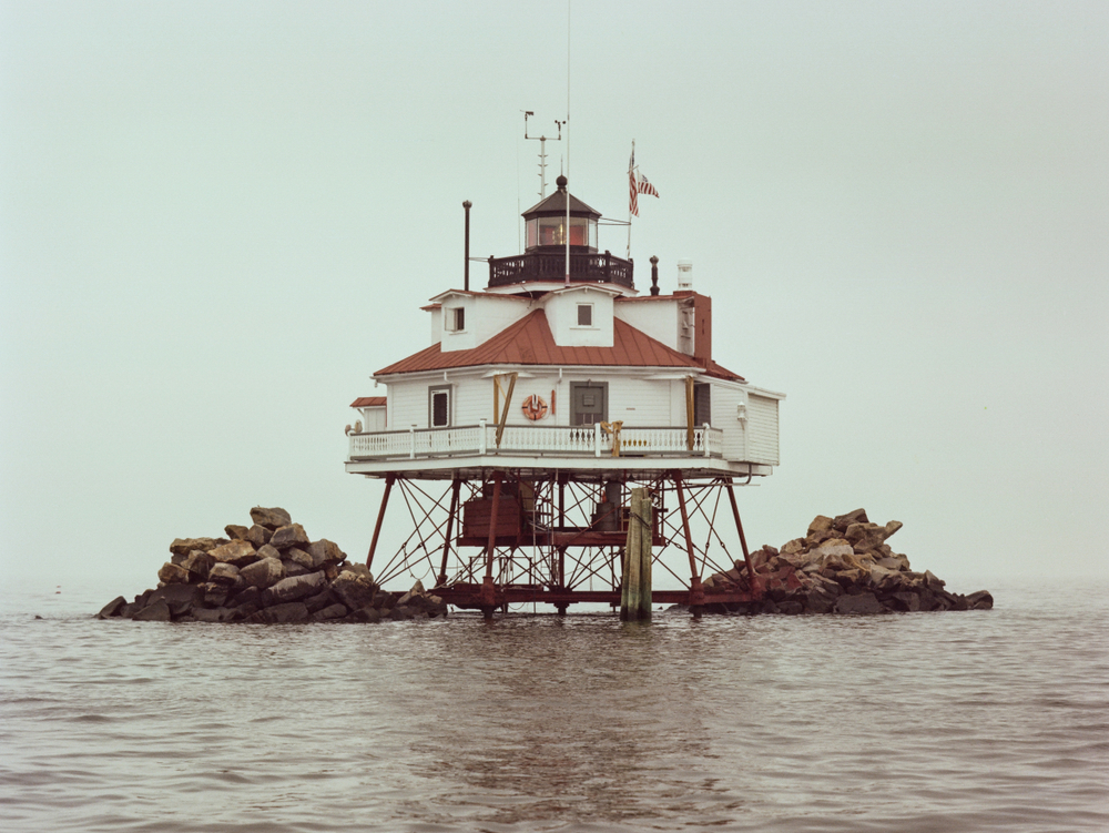 Thomas Point Shoal Lighthouse, the last remaining screwpile lighthouse on the Chesapeake Bay - located in Annapolis, Maryland.