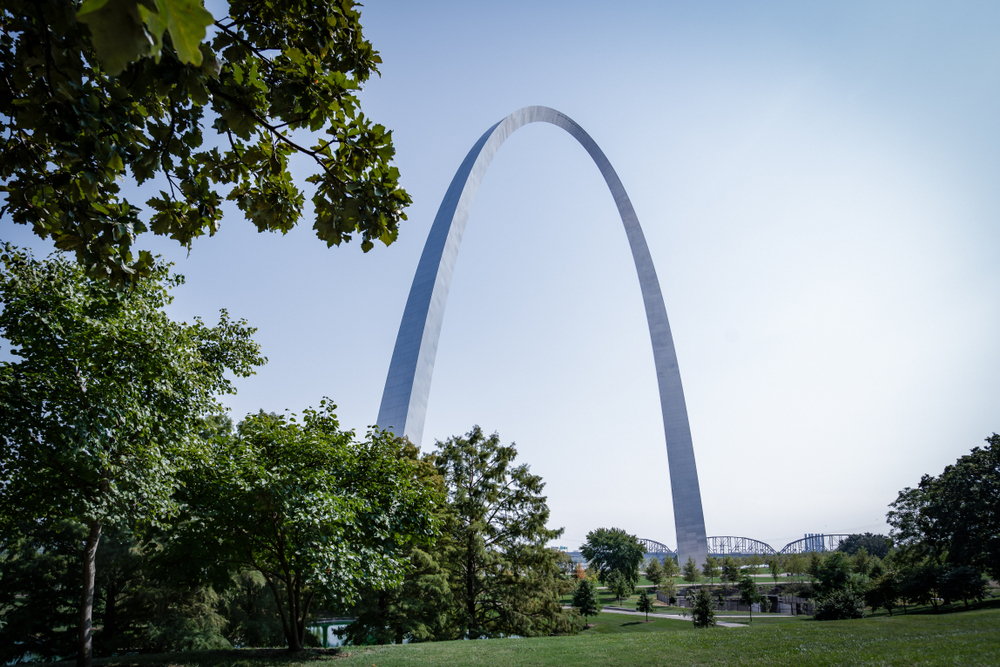 The Gateway Arch National Park is a beautiful park to get away to relax in St Louis, Missouri.