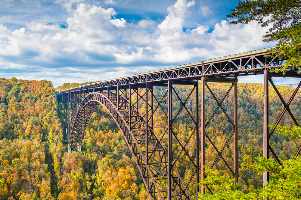 New River Gorge, West Virginia, USA with the bridge in autumn.