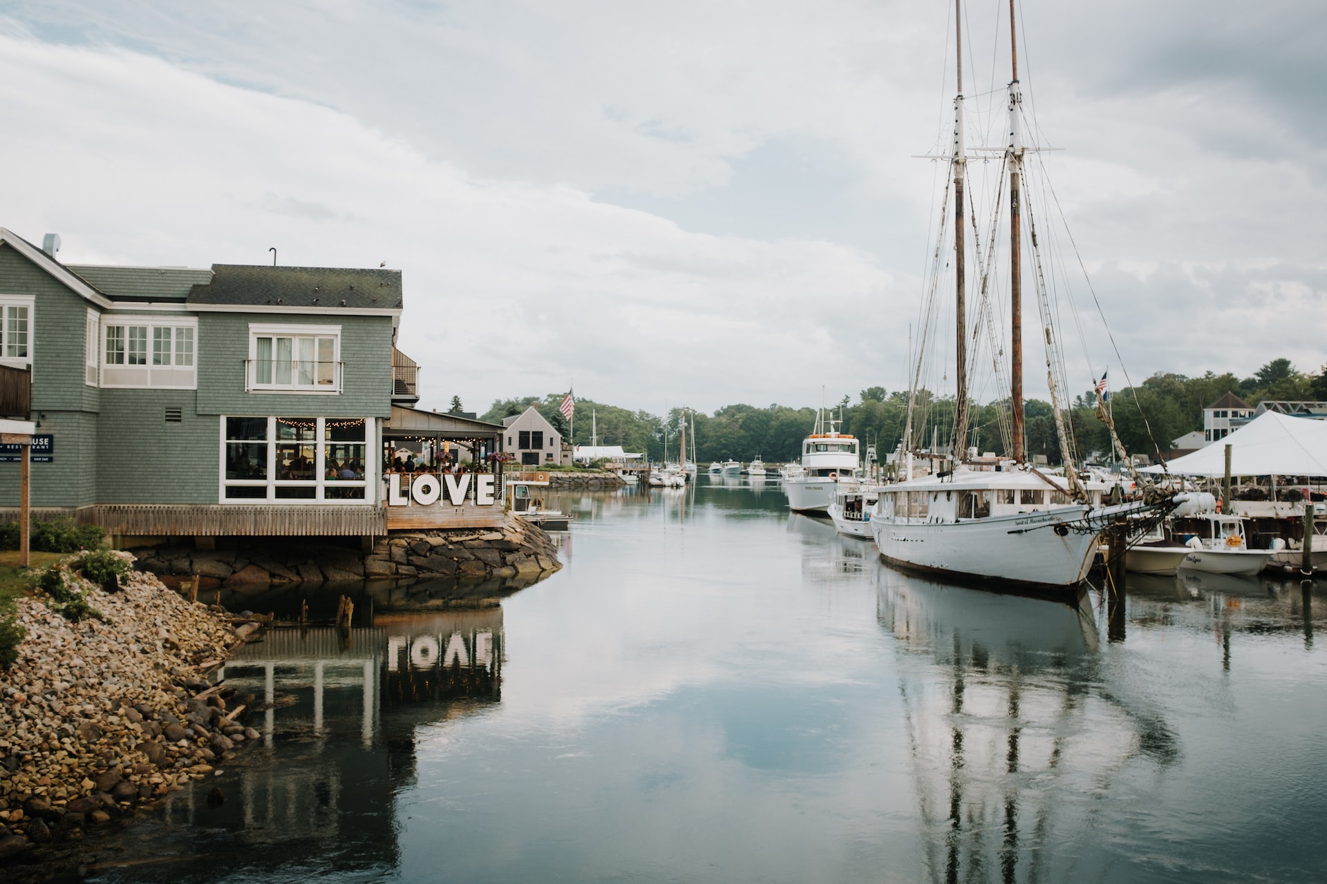 Sailboats in Kennebunkport, Maine.