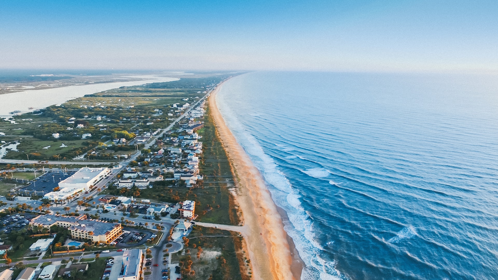 Drone view of the coastline in St. Augustine.