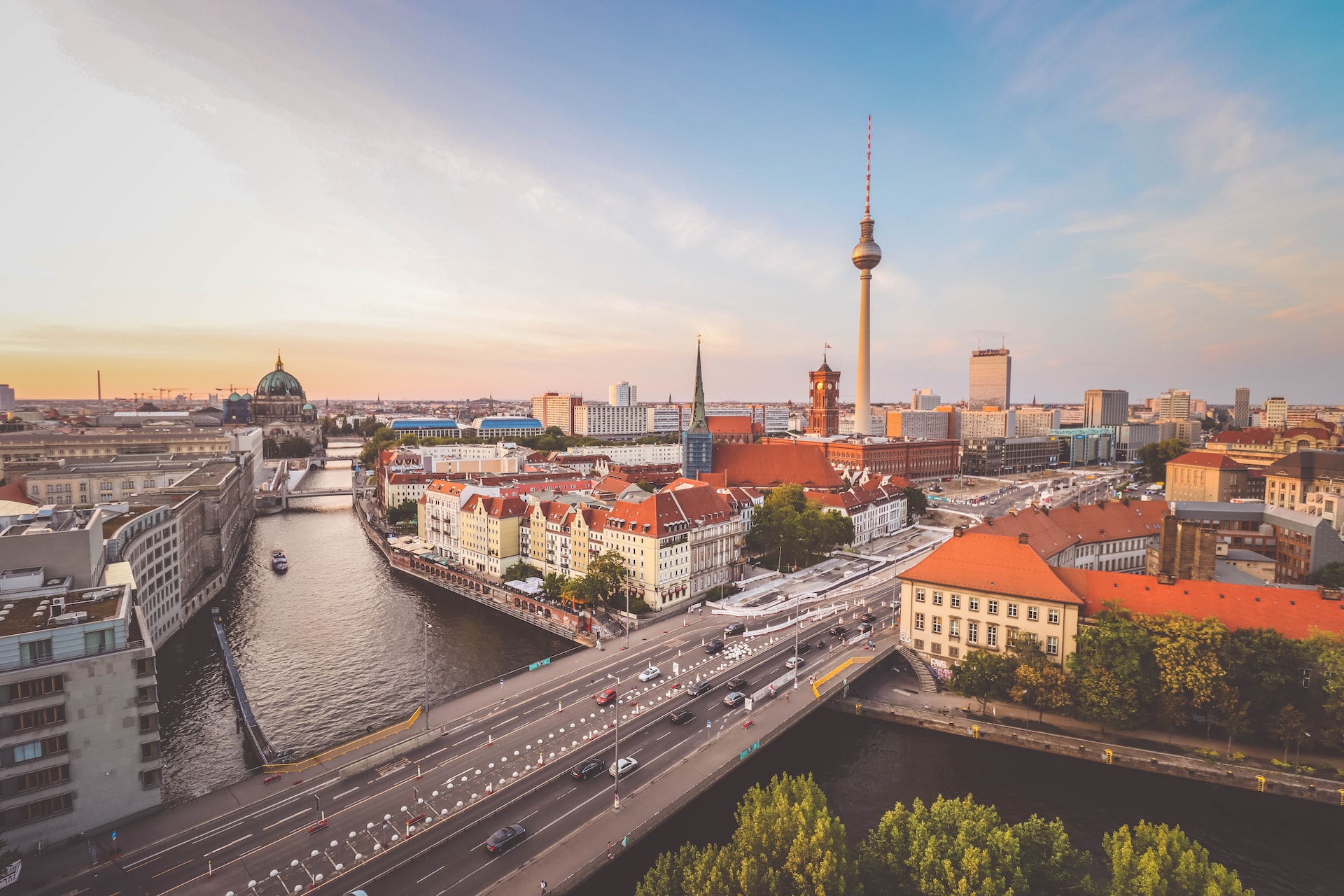 A blend of old and new architecture in Berlin.