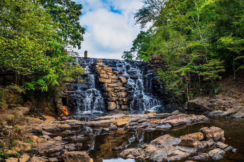 Waterfall at Chewacla State Park in Auburn, Alabama.