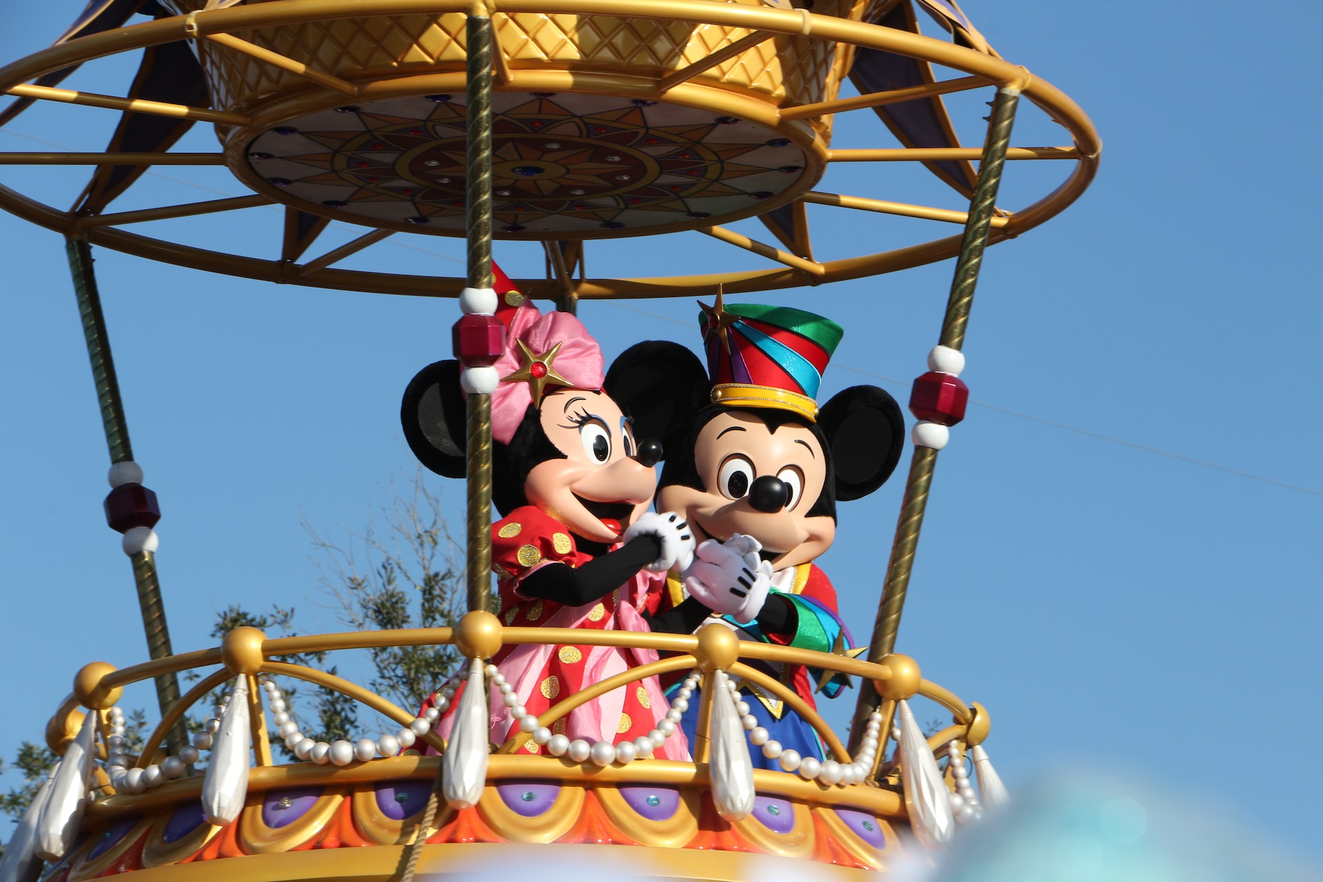 Mickey and Minnie Mouse at Magic Kingdom Park, Orlando, Florida.