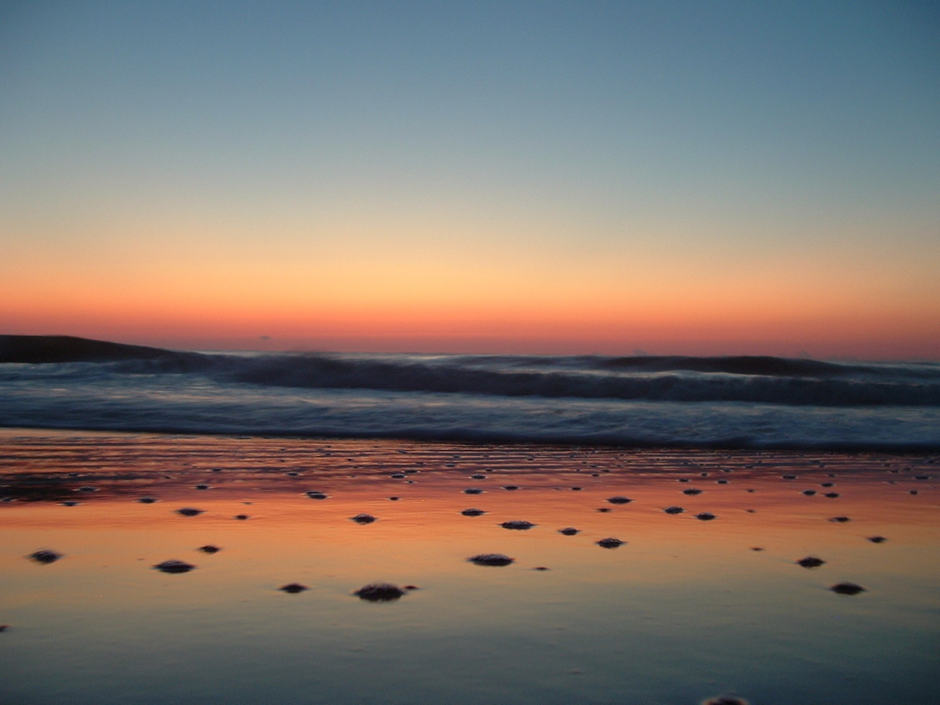 A sunset at the beach at Tybee Island.