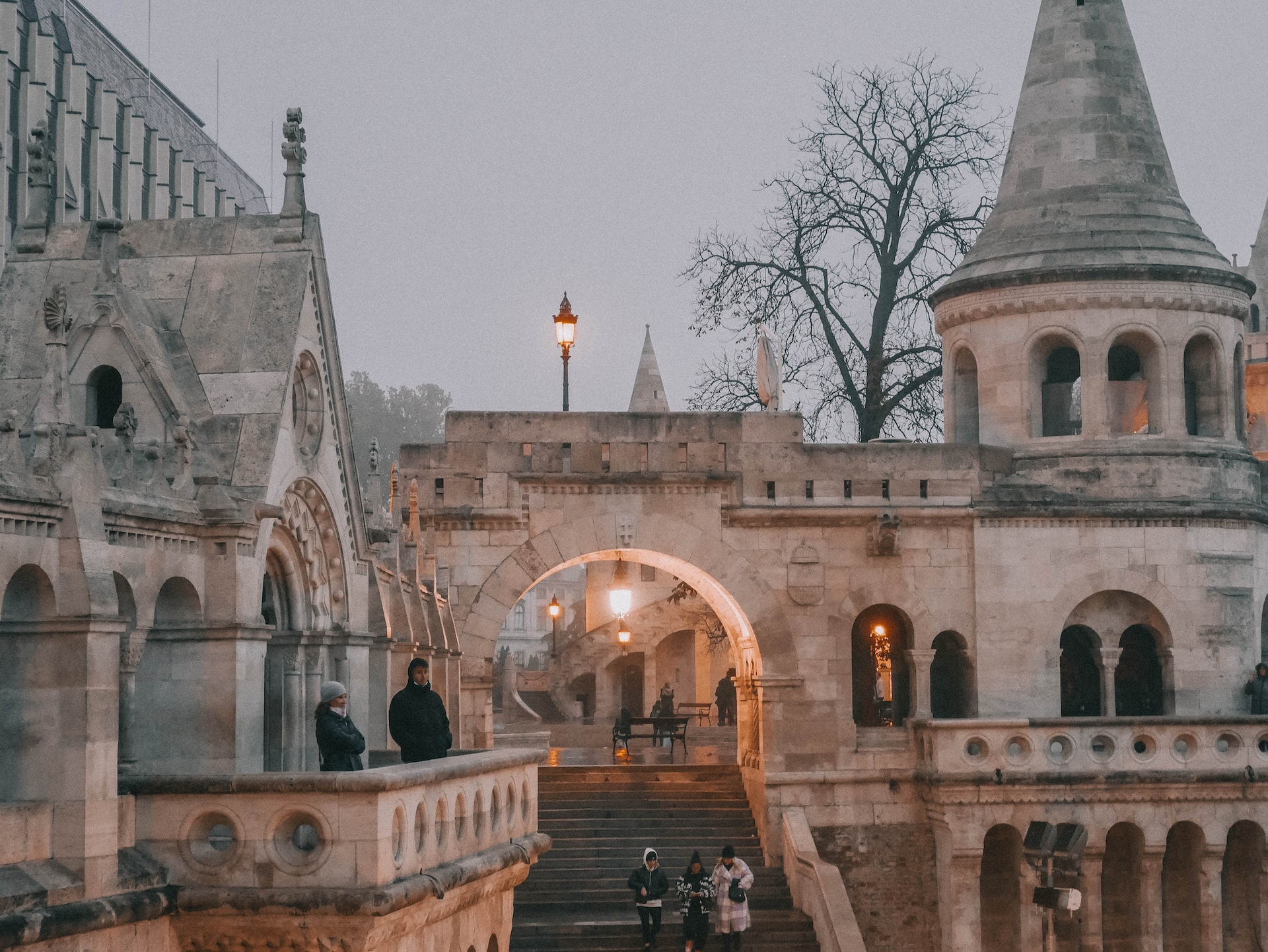 Old Gothic architecture in Budapest.