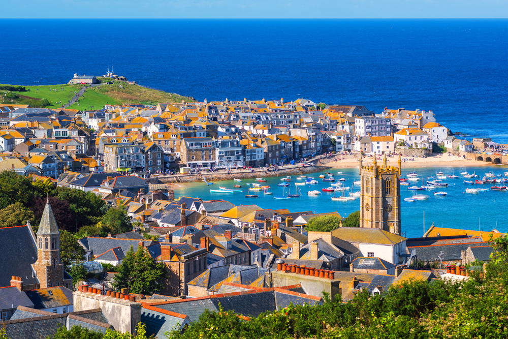 Picturesque St Ives, a popular seaside town and port in Cornwall, England.