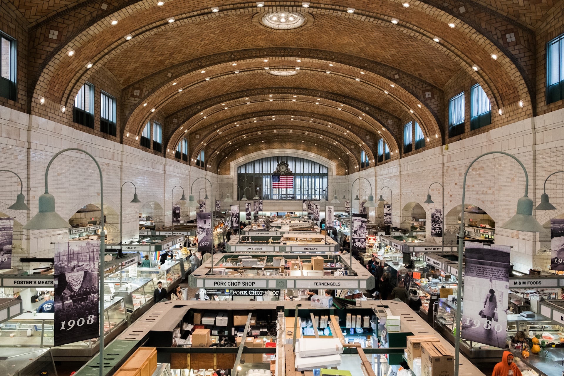 A variety of high-end stalls found in Cleveland's West Side Market.