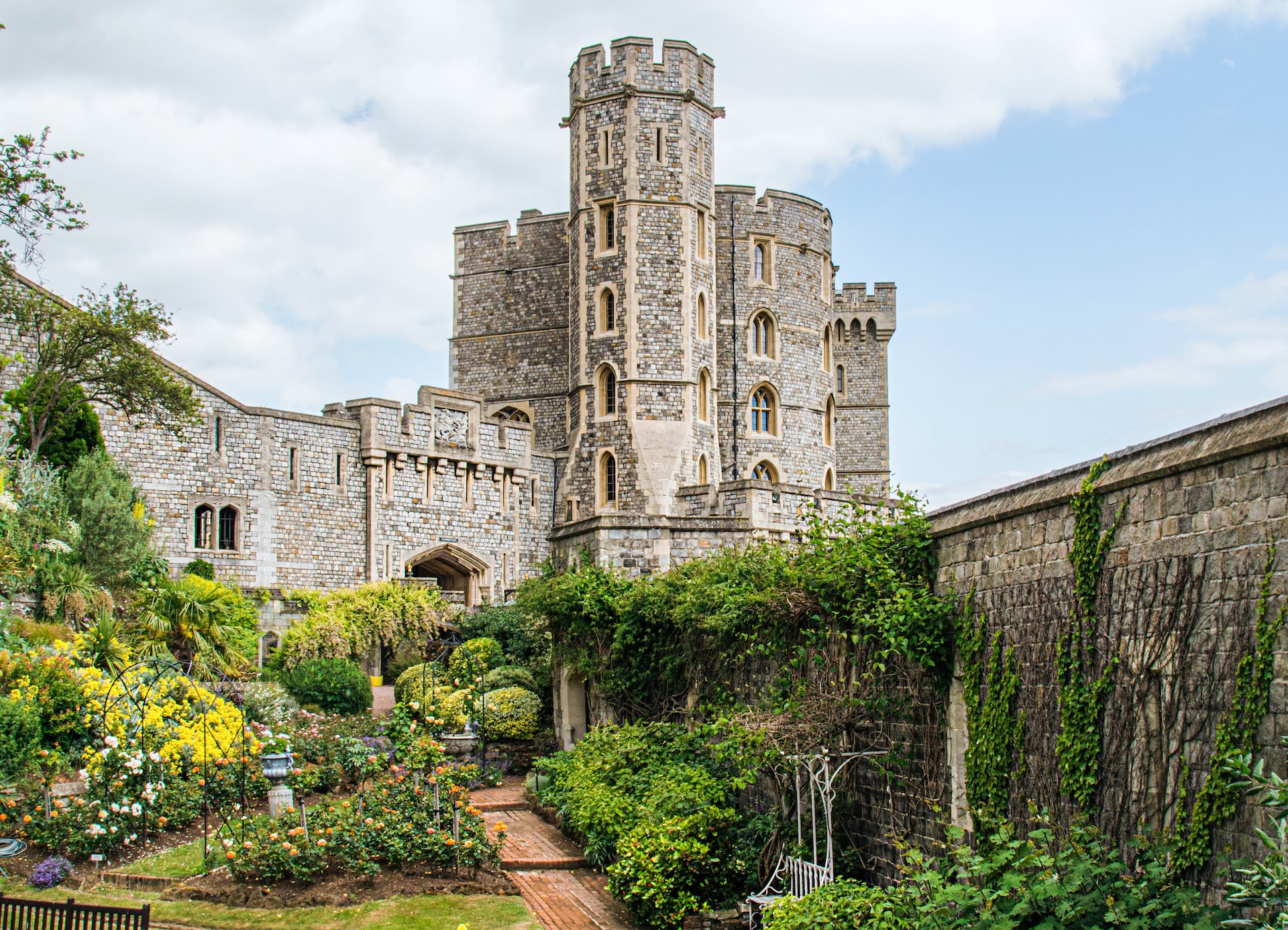 The walled interior of Windsor Castle.