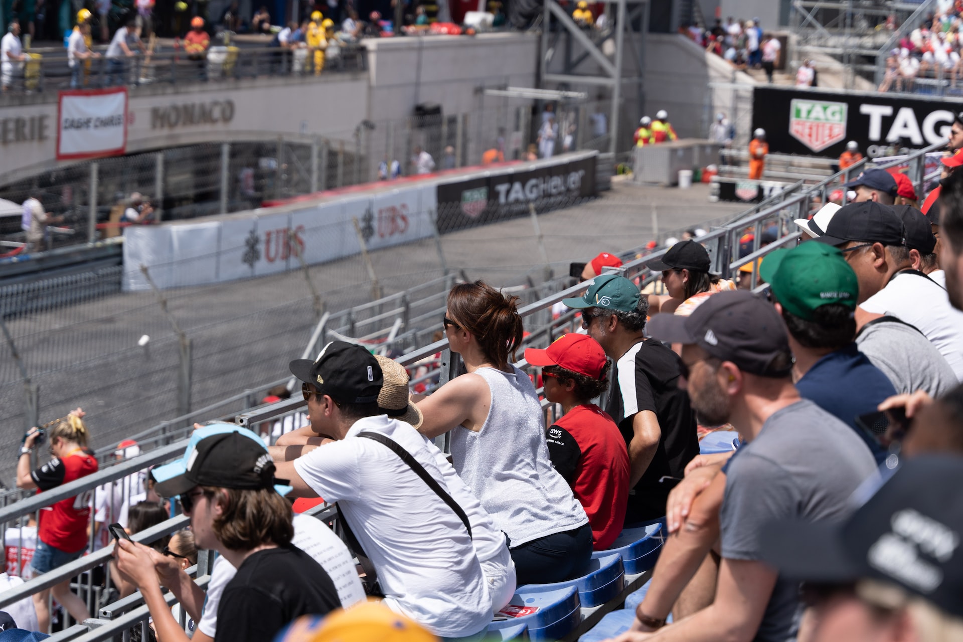 Fans looking at the Monaco track taken from Grandstand T.