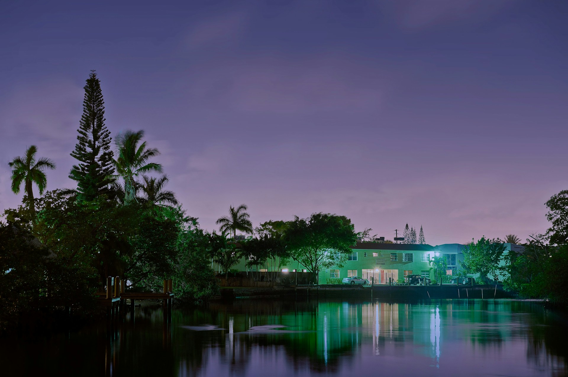 fort lauderdale house at night