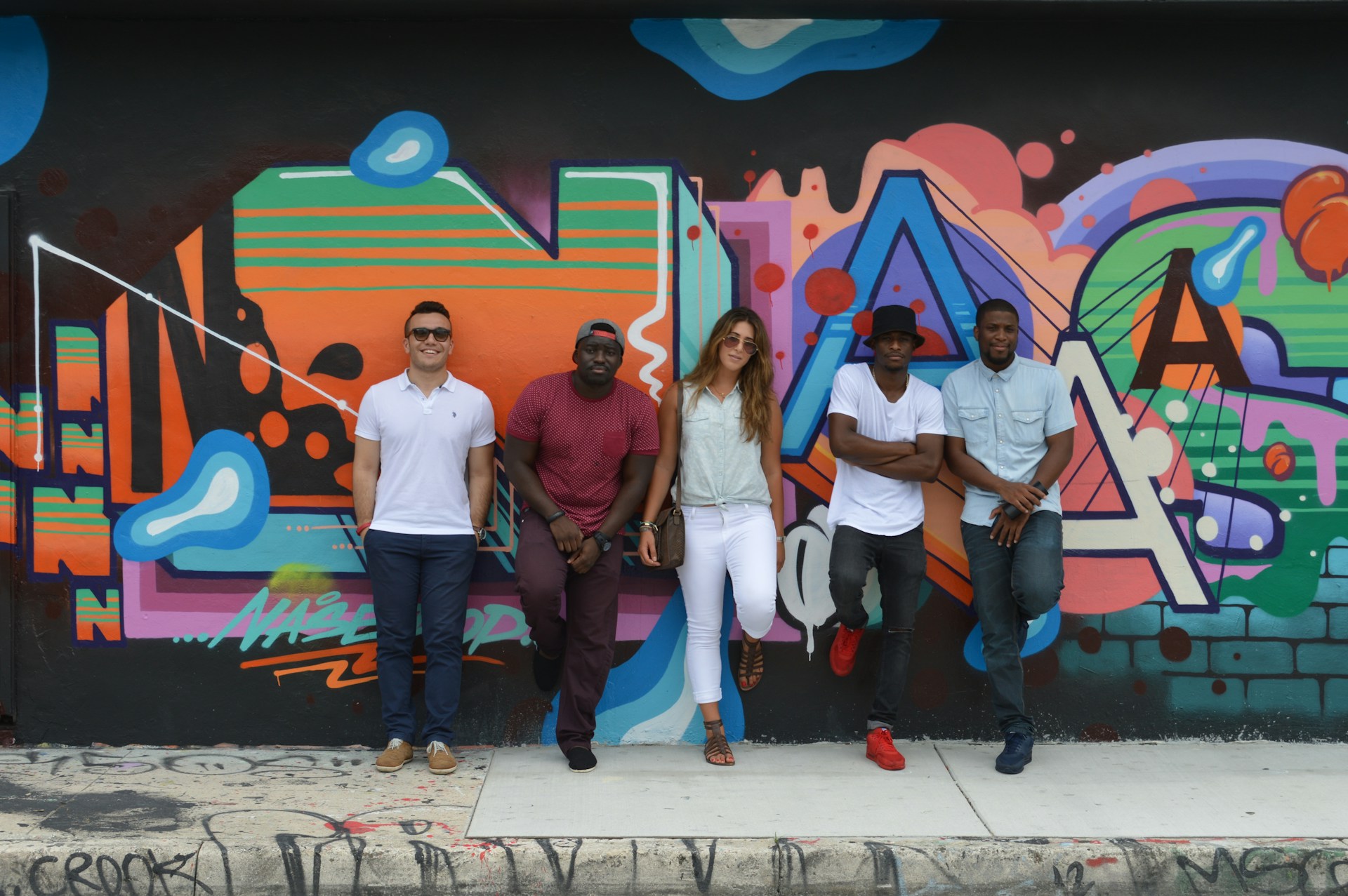 Group of People in Miami's Wynwood district