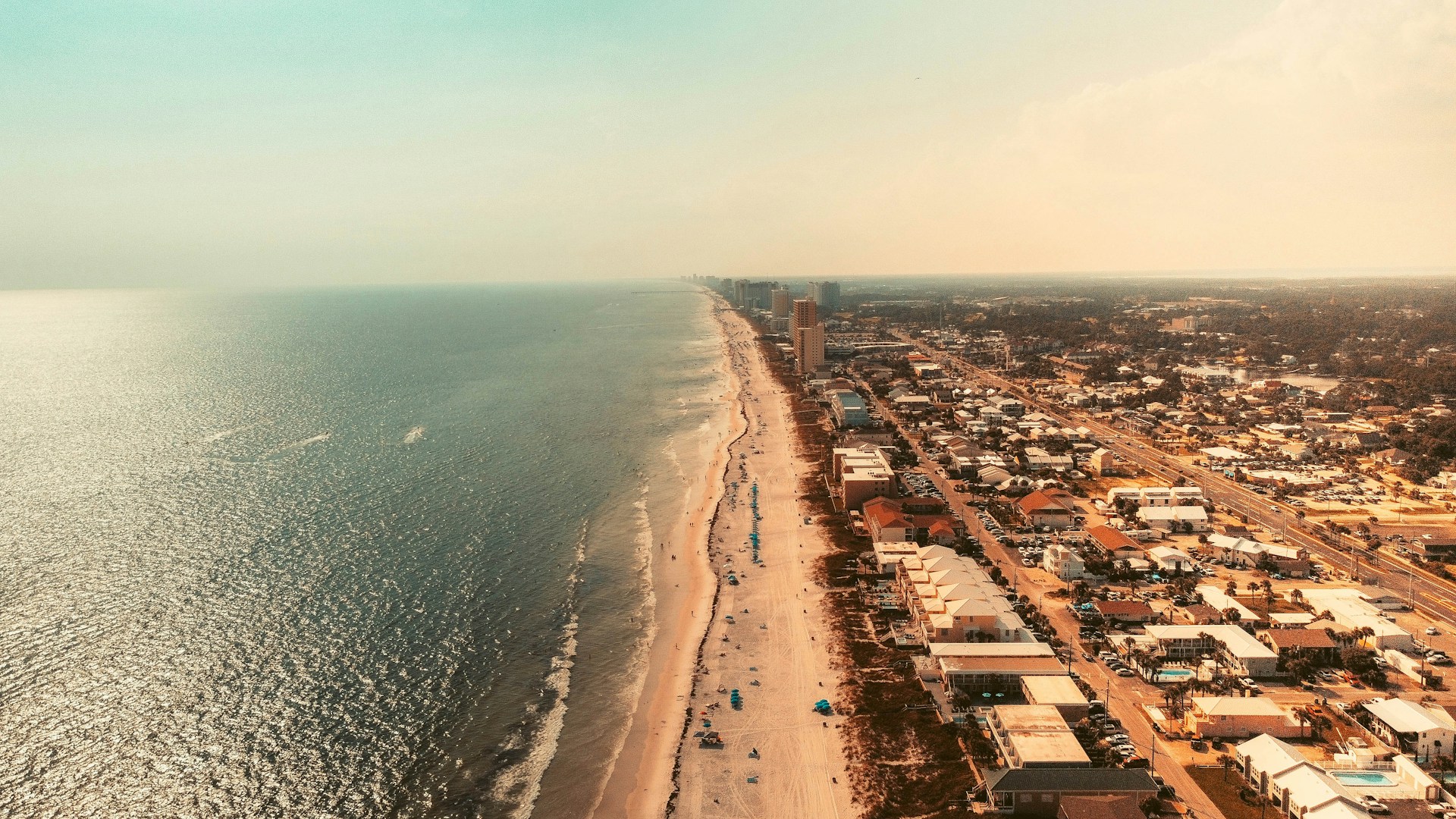 Panama City Beach Sepia seafront