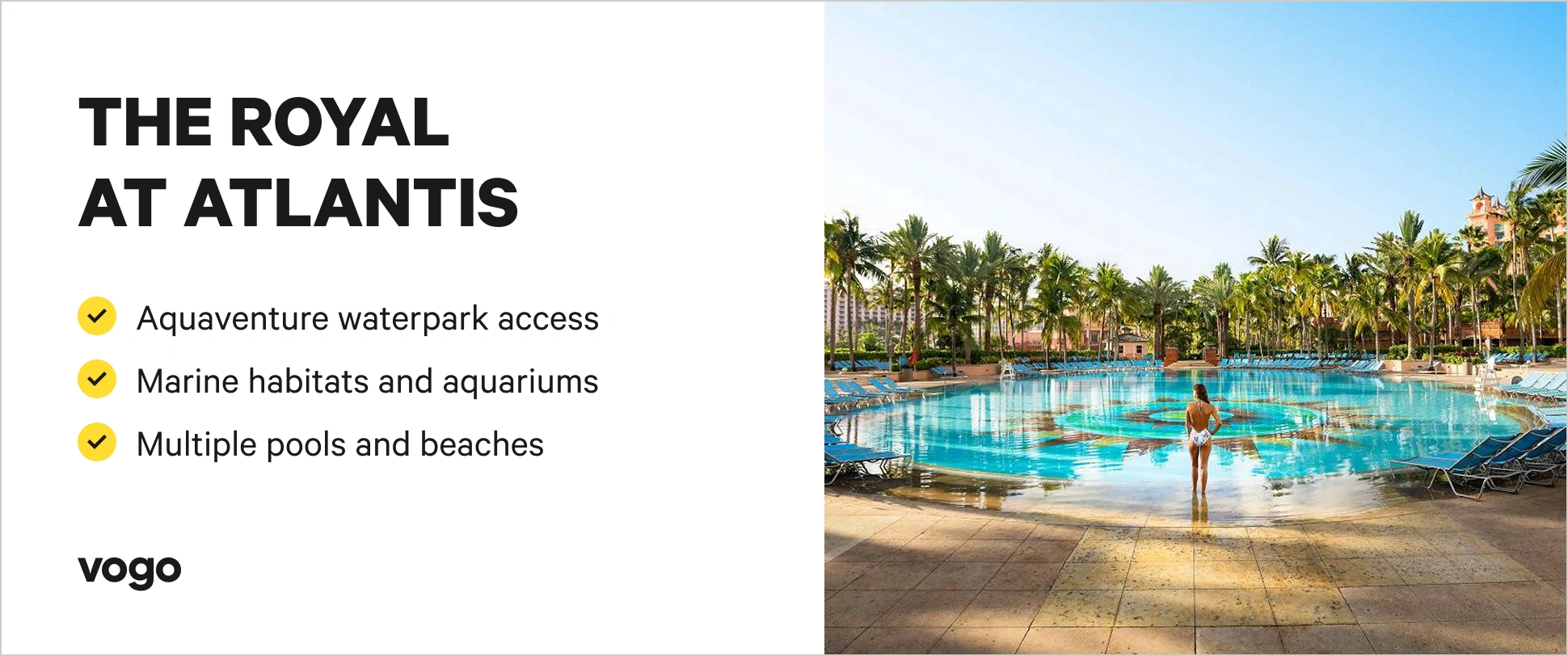 The Royal at Atlantis tower with pools and waterpark at Atlantis Paradise Island